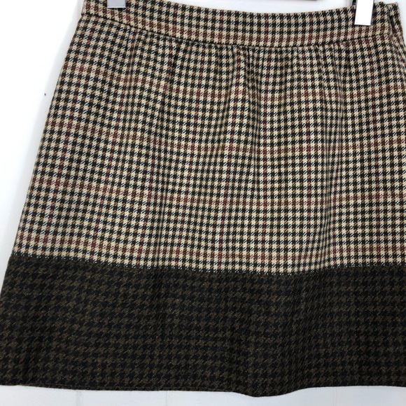 J. Crew Houndstooth Wool Mini Skirt Sz 2 - Picture 3 of 8
